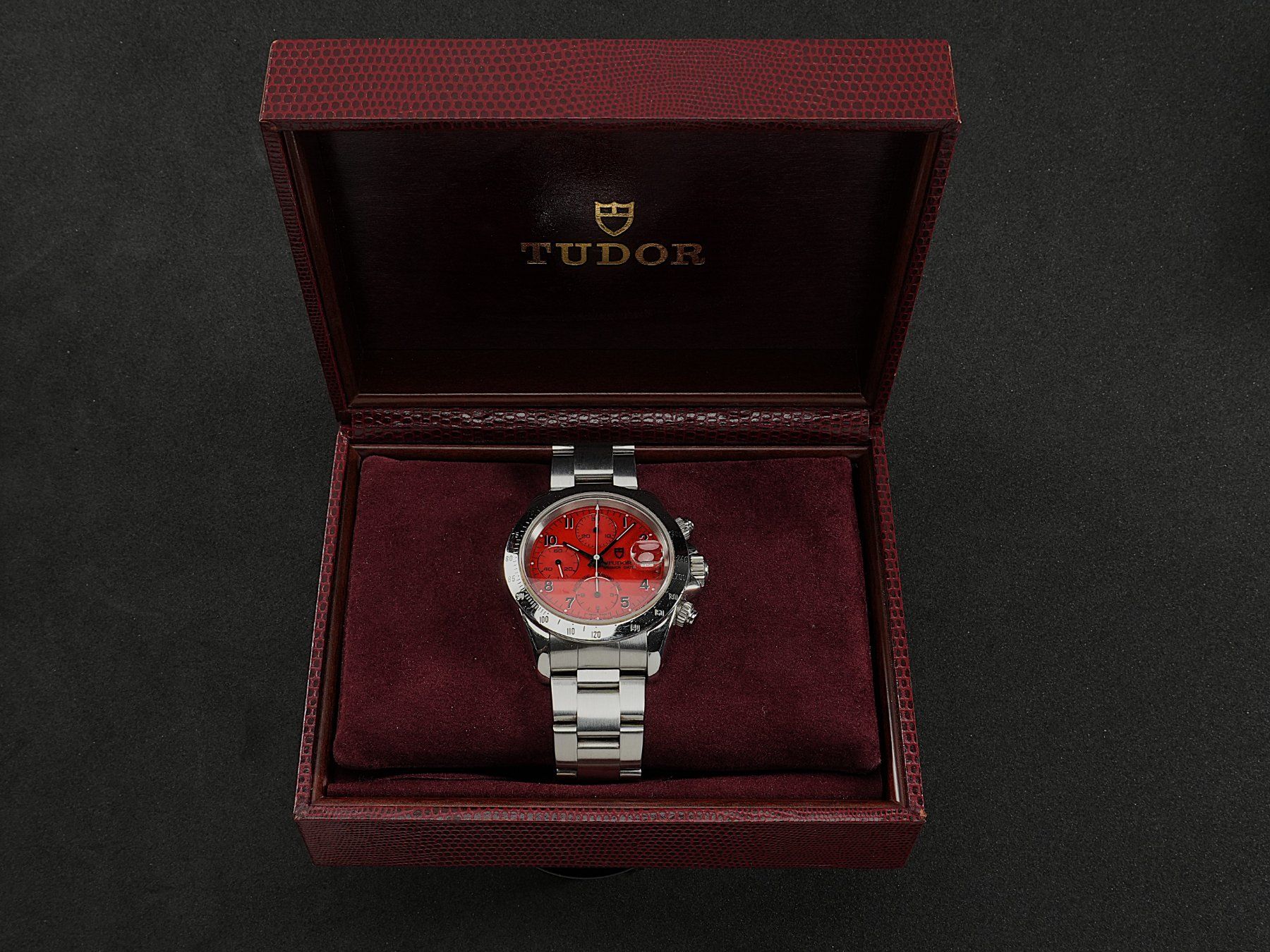 Tudor Orologi: Tudor Prince Date Chronograph with rare red dial, Ref. 79280 – Usato da Luzern venduto da ChronoScope6004 1