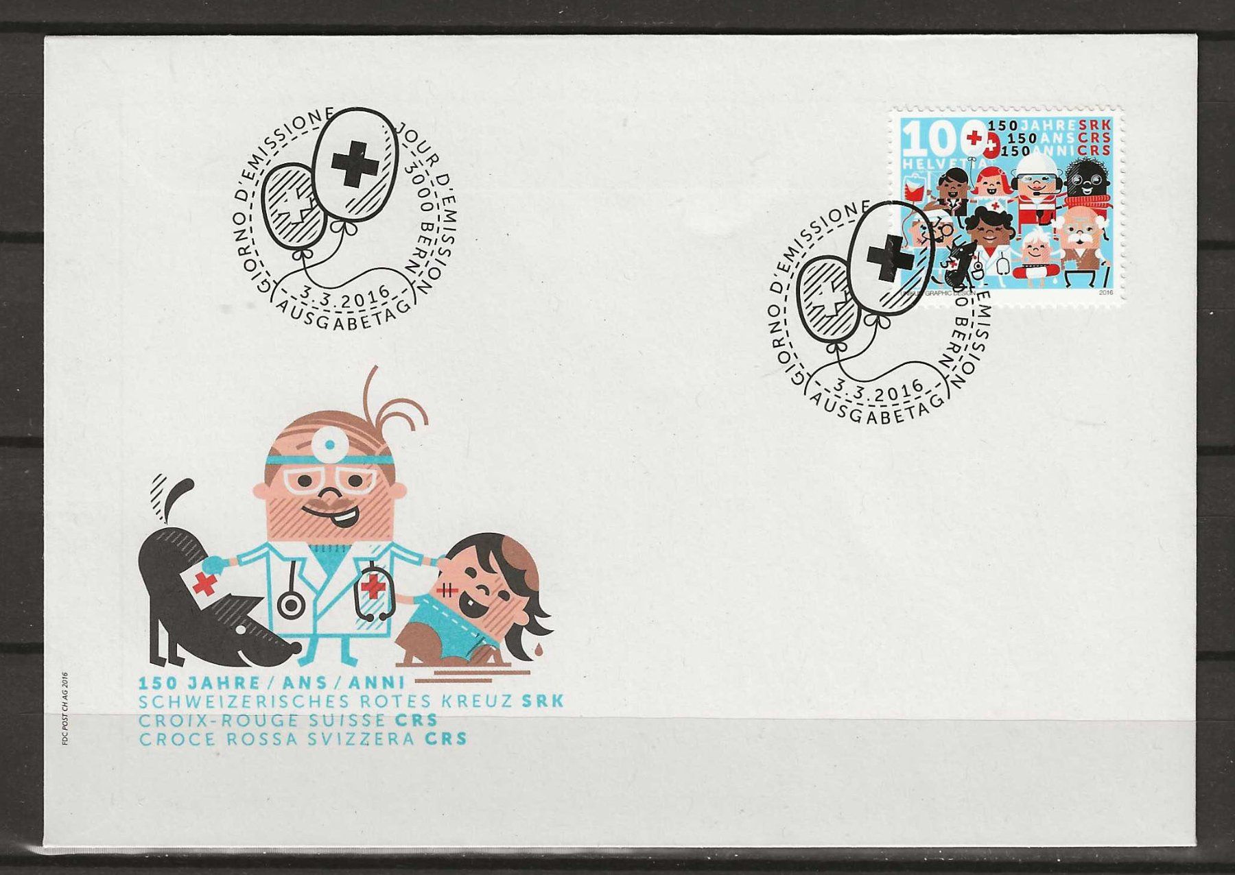 Tutti i francobolli: F1585 - FDC 150 ans Croix-Rouge – Usato da Trélex venduto da Phil_Albert