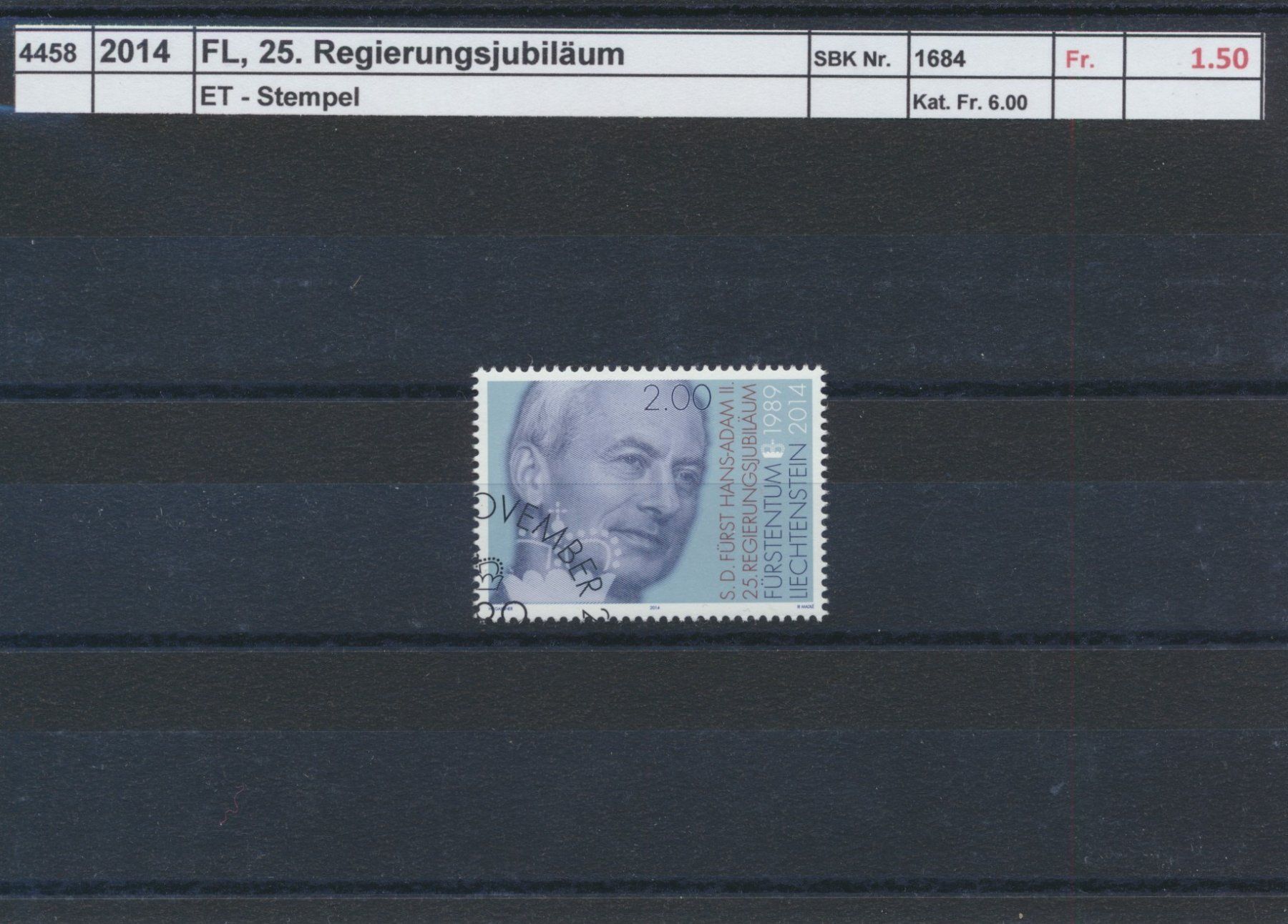 Tutti i francobolli: 2014 FL, "25. Regierungsjubiläum", ET - Stempel – Usato da Winterthur venduto da Zupogeru