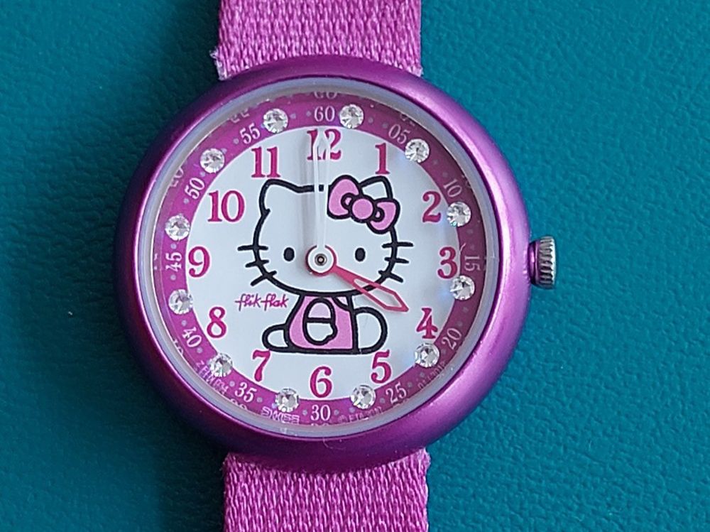 Montre Flik Flak Fille Hello Kitty - Pile Neuve, Fonctionne Parfaitement, Occasion