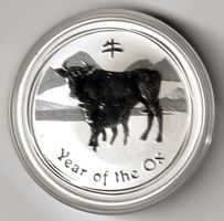 Australien Lunar II „Ochse“ 2009 – 1 oz Silbermünze BU