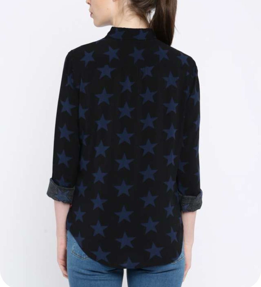 Levi's Camicette: Seidenhemd, Seidenbluse von Levi's mit Sternen – Usato da Uerikon venduto da pink_flamingo 1