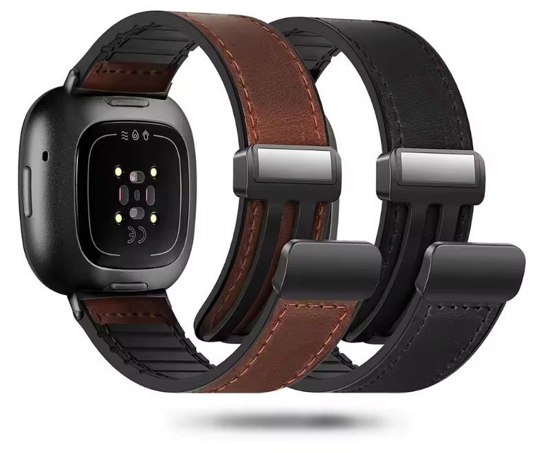 Armbänder & -reifen: Leder und Silikon armband für Fitbit Versa 3 4 Sense – Neu und originalverpackt aus Lausanne von WATCH-WORLD