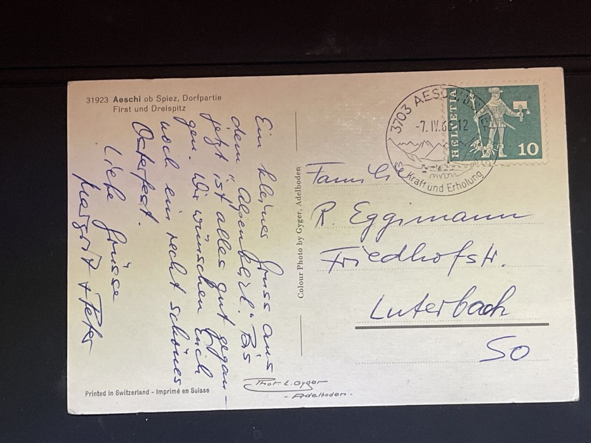 Cartoline postali: Alte Ansichtskarte Aeschi ob Spiez – Usato da Strengelbach venduto da Aschatan5 1