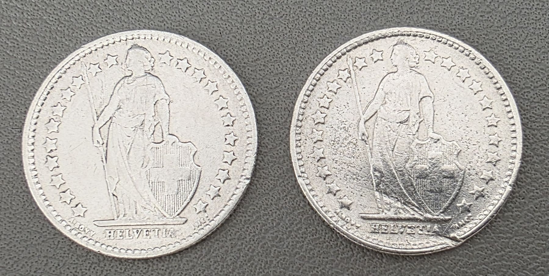 Tutti le monete: 1/2 50 Rappen 1x 1920, 1x 1921 – Usato da Niederuzwil venduto da 262305 1