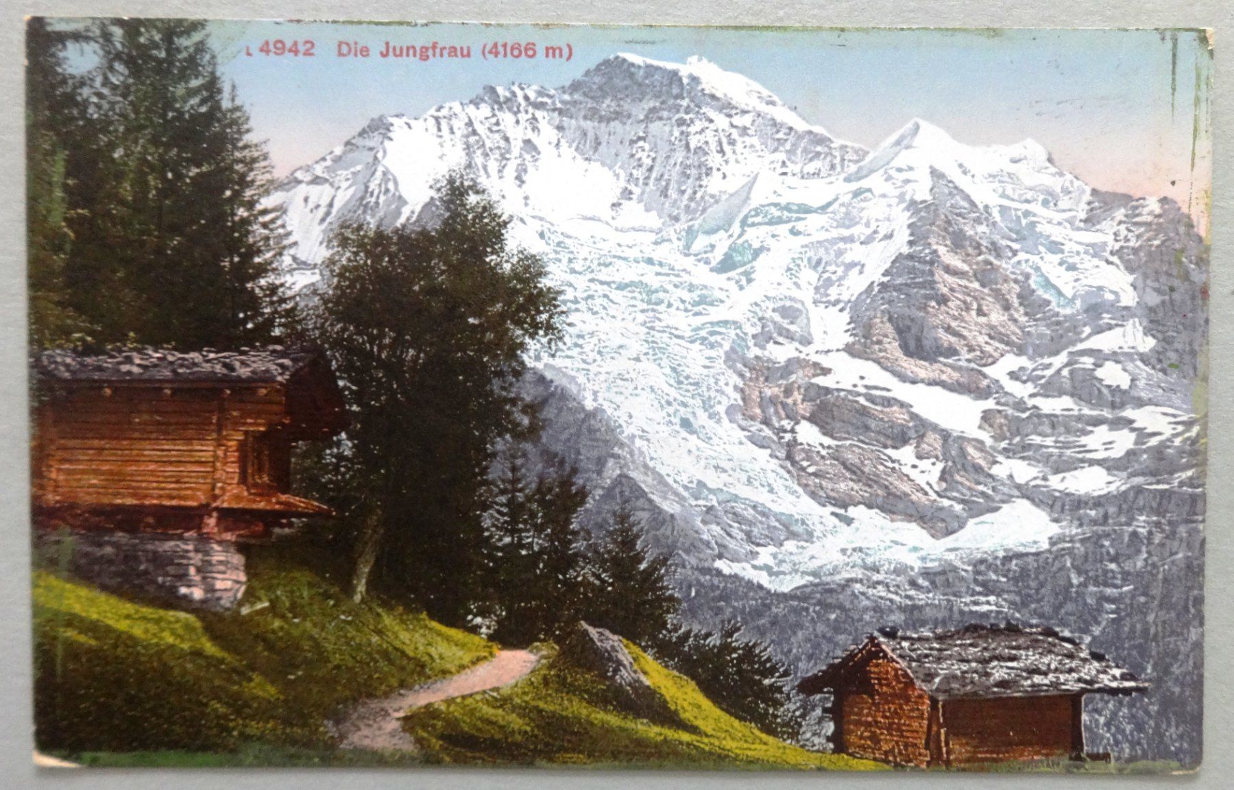 Cartoline postali: Die Jungfrau (4166 m) – Difettoso da Fétigny venduto da Billy2miny