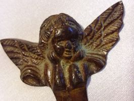Antiker Bronze Brieföffner, ca 1800-1850 mit Engelmotiv