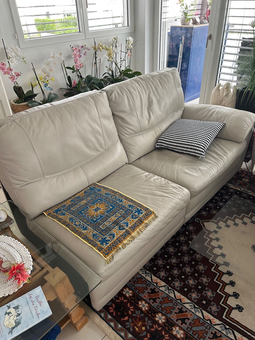 Sofas: Leder Sofas hell  mit Relaxfunktion – D'occasion à Wangs par cgu01 1