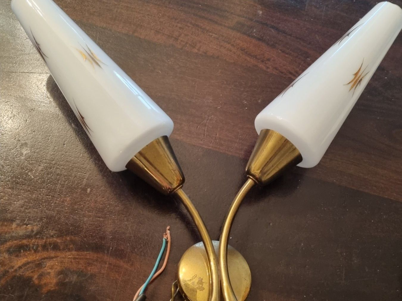 Lampade: Französische Messing Wandlampe – Usato da Basel venduto da Jcva 8