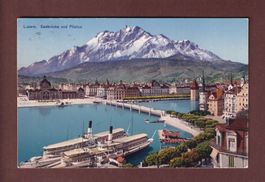 LUZERN - Seebrücke - Pilatus - Schiffe - 1925