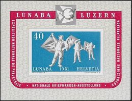 1951 LUNABA Luzern Block W32 ** Originalerhaltung top ab 1.-