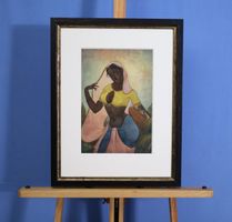 A. R. Krishna Moorthy, Aquarell "Schwarze Madonna", signiert