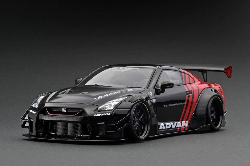 Nissan GT-R R35 Type 2 ADVAN black/ red 1/18 Ignition NEU (Neu und ...