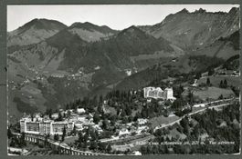 AK sw Caux sur Montreux VD Flugbild ≈ 1963 