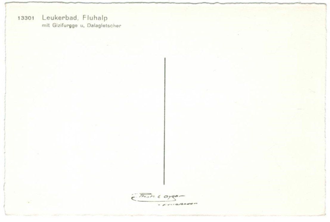 Cartoline postali: AK Leukerbad Fluhalp Dalagletscher – Usato da Zürich venduto da Tolima194 1