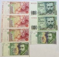 7 sehr schöne Banknoten aus Spanien