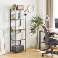 Bücherregal Pflanzenregal Standregal 5 Ebenen Stahl Braun