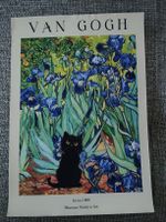 Affiche Van Gogh chat noir 