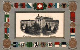 Winterthur, Stadthaus. Prägerand mit Kantonswappen