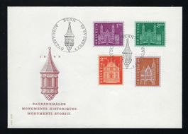 1963 Baudenkmäler, Ergänzungswerte ZNr. 391-394 FDC