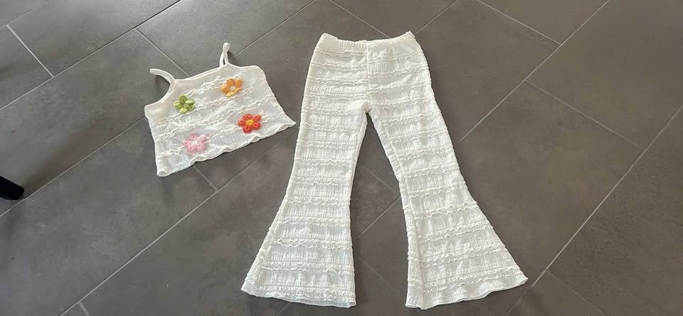 Hosen: Mädchen Set Top und Hose Gr. 120 – Neu (gemäss Beschreibung) aus Seon von Sunny-Schmuck78