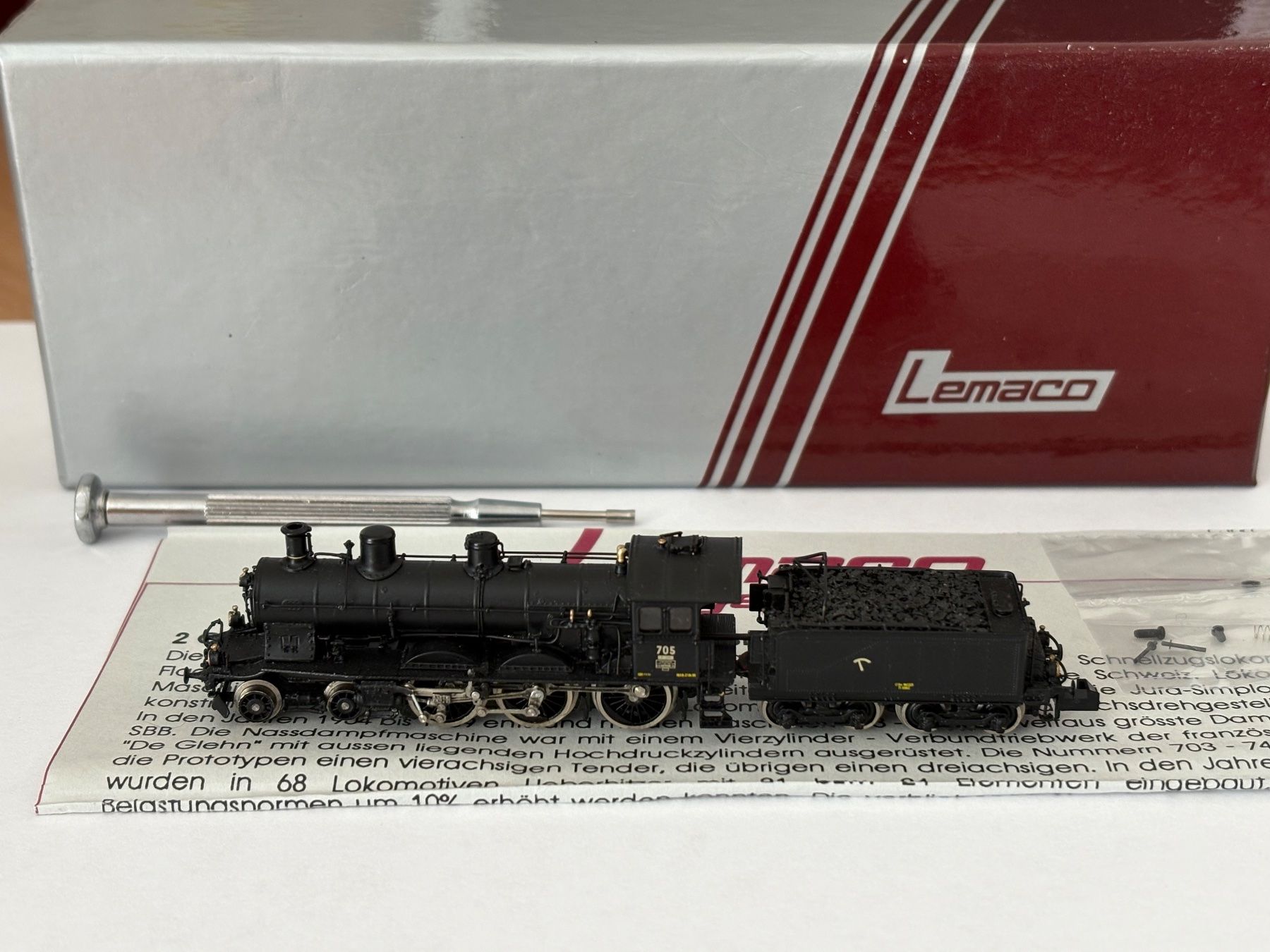 Lemaco Modellini di ferrovie: Lemaco N 010 Dampflok A 3/5 SBB 705 – Nuovo (secondo la descrizione) da Hauterive NE venduto da eriamch