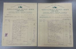 1925 Garage Köniz Autoreparatur Rechnung 2-seitig Fr. 593!