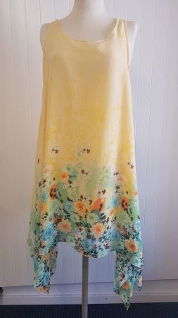 Tunique fantaisie mousseline JAUNE 48/52