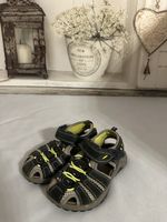 Elefanten Kinder-Sandalen Gr. 27 – Schwarz/Grau mit Neongelb
