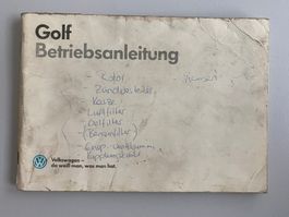 VW Golf Betriebsanleitung (1986)