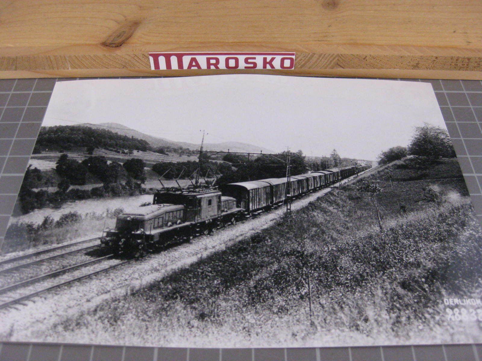Ansichtskarten: Echtfoto: SBB Krokodil mit Güterzug, MFO, ca 12x17cm – Gebraucht aus Malters von Marosko