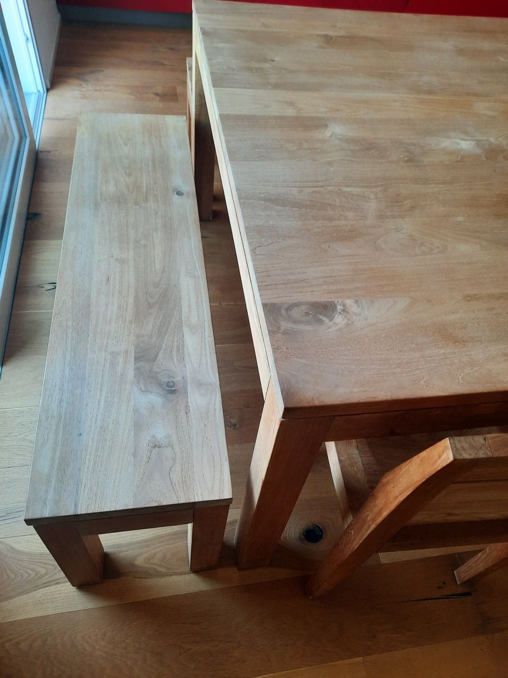 Ethnicraft Set di tavolo e panche: Table en teck massif avec chaises et bancs – Usato da Farvagny-le-Petit venduto da ach_jqj9 1
