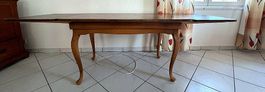 Hubtisch/Kurbeltisch, ausziehbar 115 bis 195 cm, Chippendale