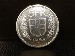 5 Franken Silber 1954 Fünfliber Münze
