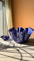 Deko-Schalen Set, Keramik, Blau-Silberrand, Top Zustand!