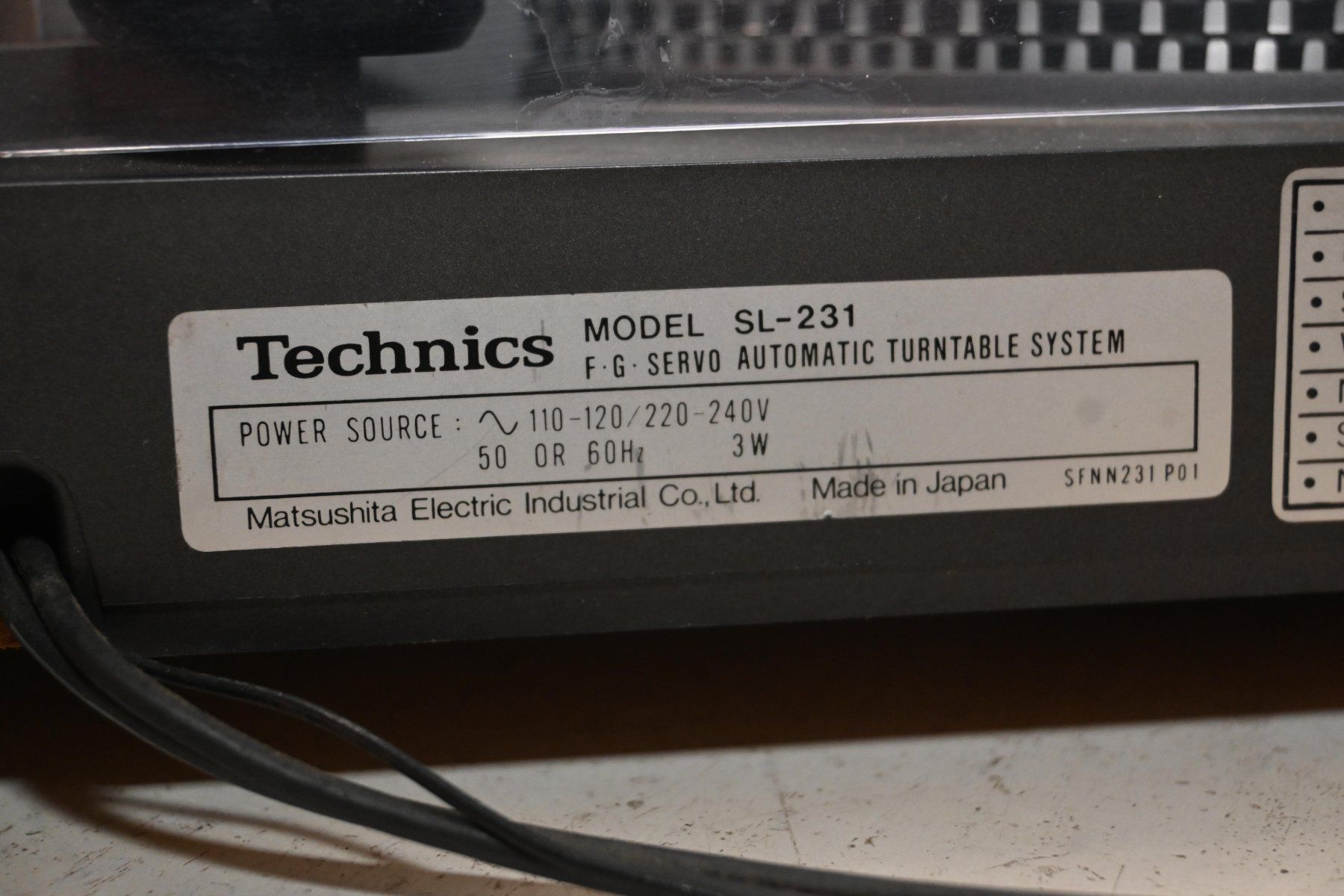 Technics Giradischi: Technics SL 231 Automatic Plattenspieler mit repat funktion – Usato da Laupen ZH venduto da Zmoewe 6