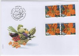85 Rp. Zucchini Markenpaare auf illustriertem FDC