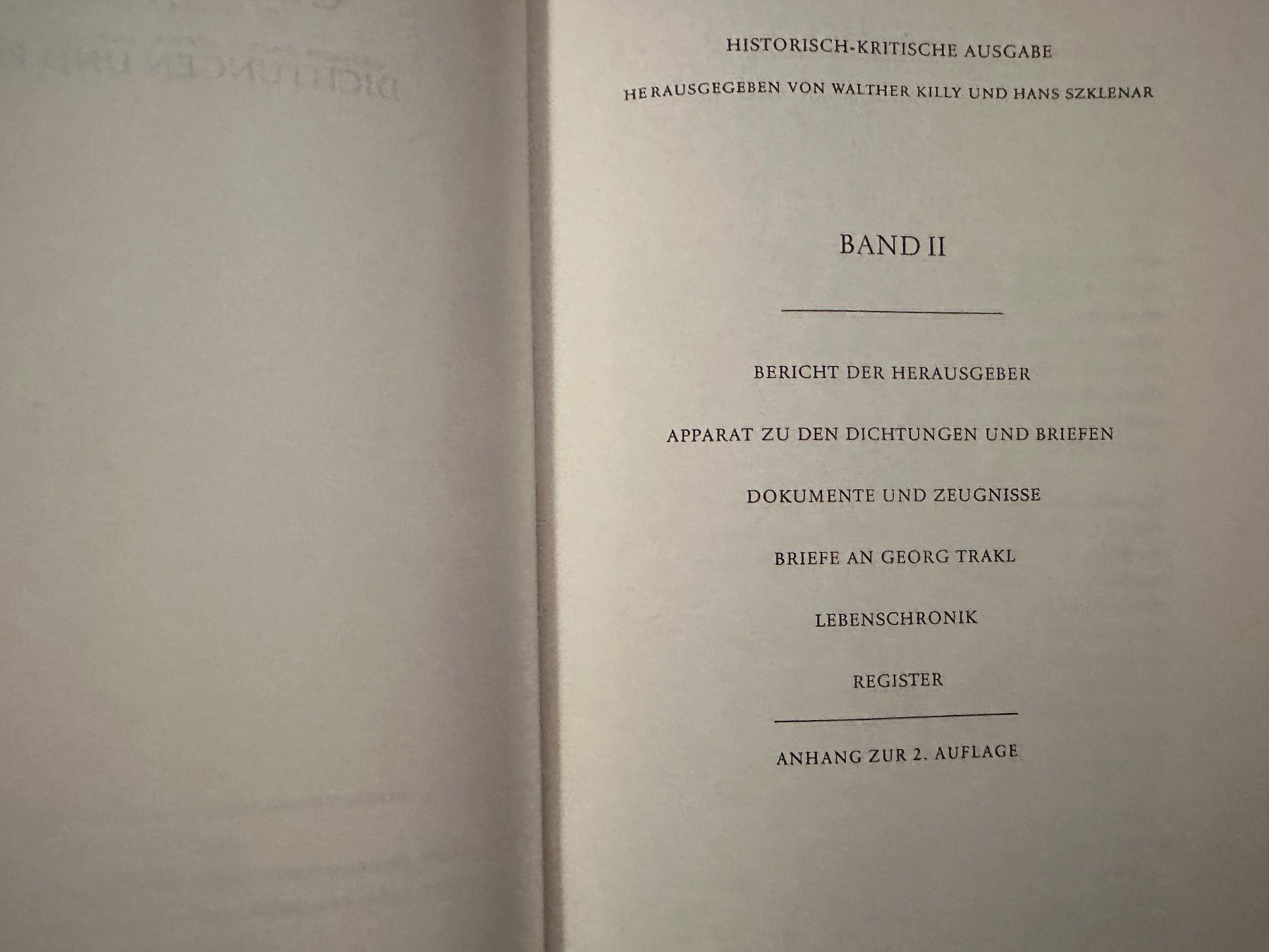 Libri: Georg Trakl: Dichtungen und Briefe. 2 Bde. – Usato da Zürich venduto da allp 8