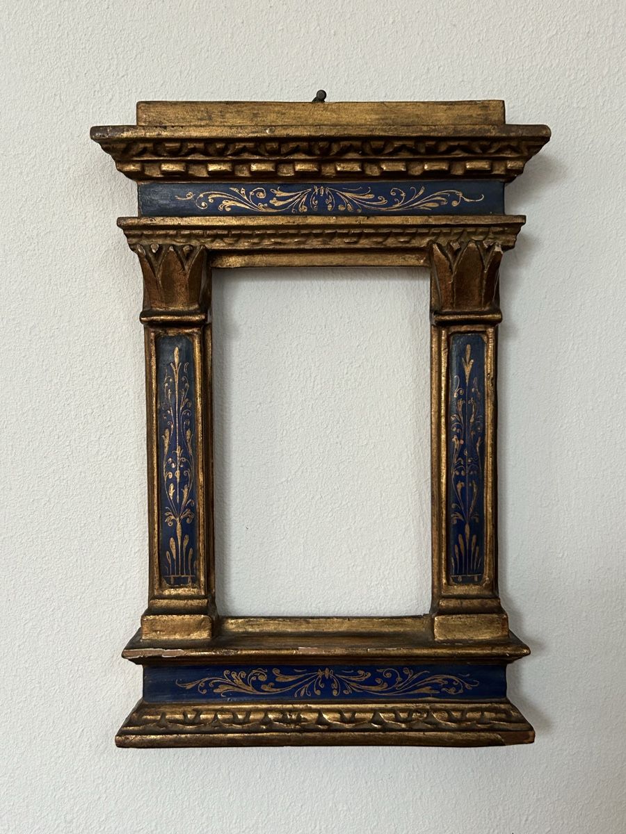 Cornici: Antiker Bilderrahmen Gold-Blau Renaissance-Stil – Usato da Riedholz venduto da Frettchen63