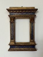 Antiker Bilderrahmen Gold-Blau Renaissance-Stil