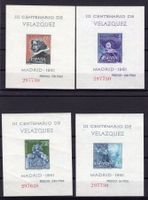R5064  /  ESPAGNE 200 ans mort de Valasquez 4 blocs XX