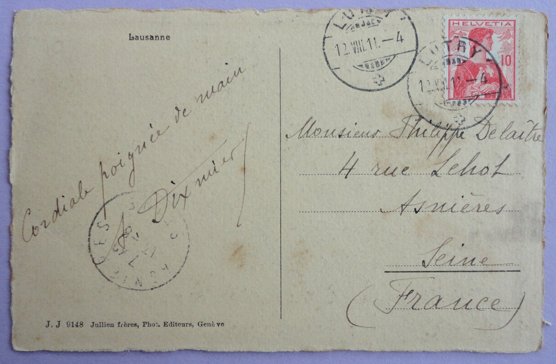 Cartoline postali: Lausanne – Difettoso da Fétigny venduto da Billy2miny 1