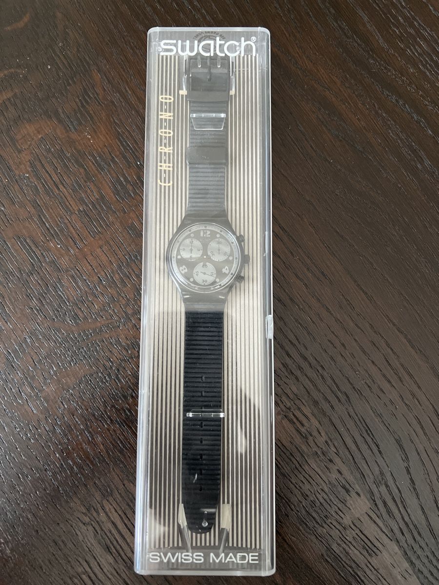 Swatch Orologi: Swatch Chrono (SCB110) Moonshadow – Nuovo e nell'imballaggio originale da Künten venduto da Spike17