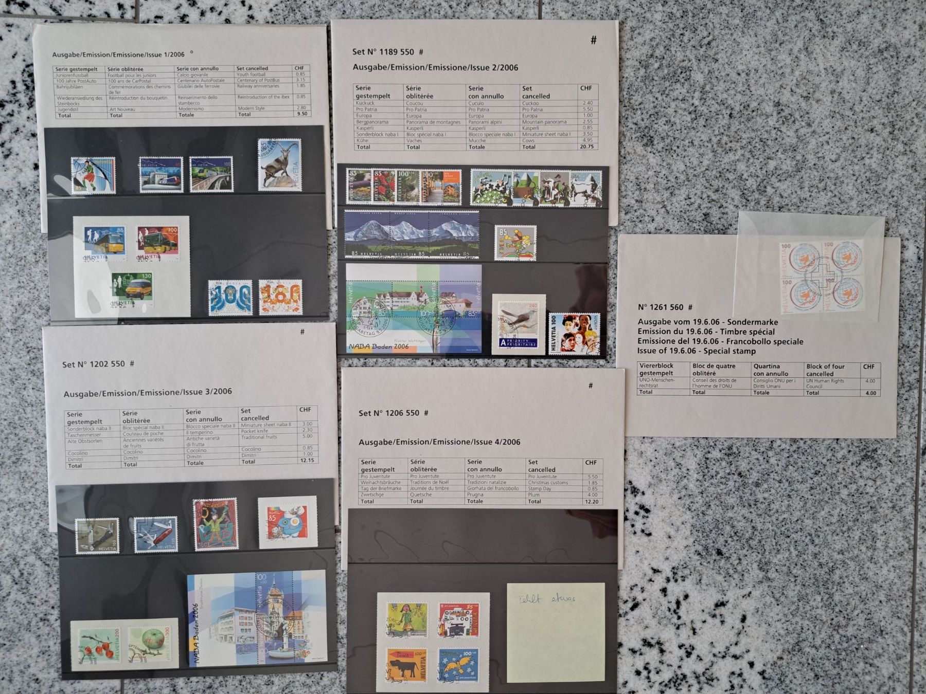 Alle Briefmarken: Jahresserie 2006 mit Ersttagsstempl – Gebraucht aus Bazenheid von derdelorean01