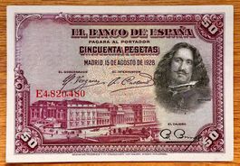 50 Pesetas Spanien 1928 UNC!!!