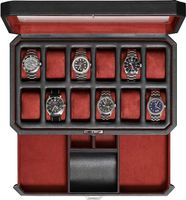 12-Fach-Leder-Uhrenbox mit Valet-Schublade