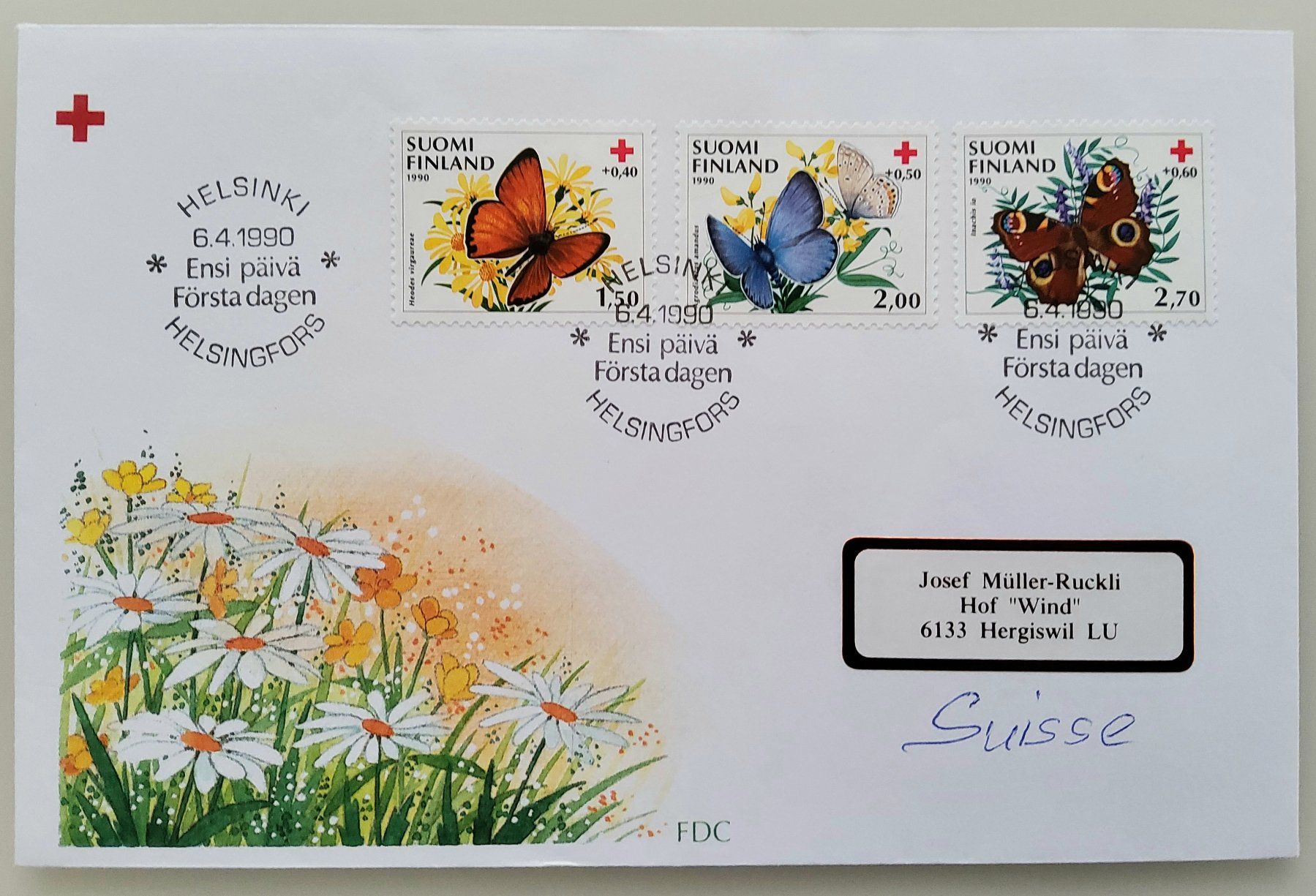 Tutti i francobolli: Finnland Rotes Kreuz 1990, FDC – Usato da Buchrain venduto da mue_kru