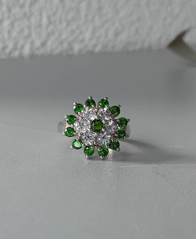 Anelli: Ring mit Chromdiopsid und Weisstopas Silber – Usato da Stans venduto da wer_fd5f 4
