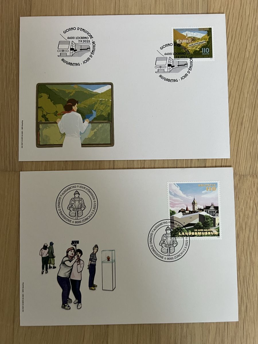 Tutti i francobolli: 16Stk. CH FDC von 2023 – Usato da Braunau venduto da Desil2511 2