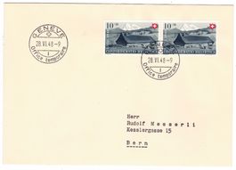 Lettre de Genève Cachet S297 pour Bern le 28.VI.48